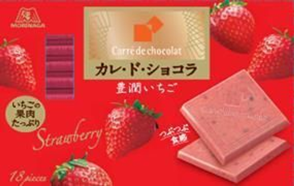 Шоколад Carre de Chocolat "Клубника" 18 шт, Morinaga, 87 гр