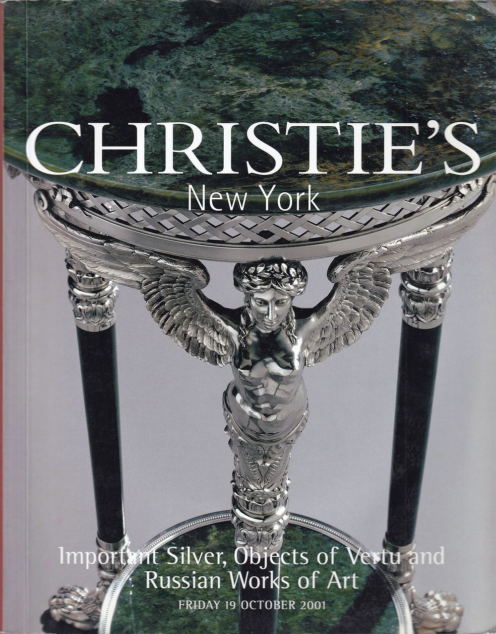 Каталог аукциона Christie's, Нью-Йорк, Шедевры серебра, объекты роскоши и русское искусство от 19 октября 2001 года