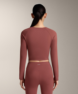 Oysho Лонгслив Comfortlux, линялый махагон