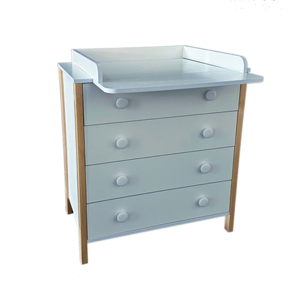 Комод со съемной пеленальной столешницей "Solnyshko" 800/4 (белый/бук)