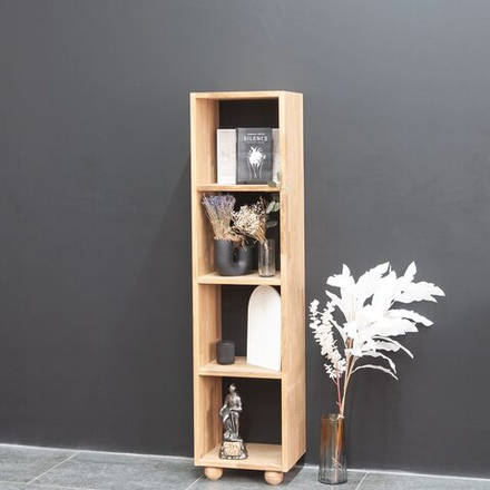 Стеллаж деревянный Эдгар 4 ниши 40х20х130 см / стеллаж модульный дизайнерский из массива дуба на ножках / для книг и игрушек