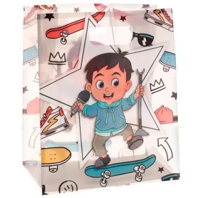 Пакет подарочный «Мальчик на скейте» 25*15*30 см