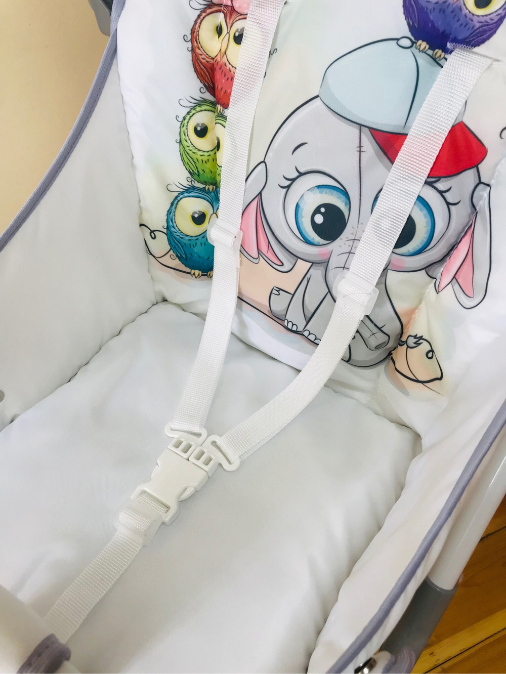 Стульчик для кормления АРТ-1684 (Слон и совы (серый))