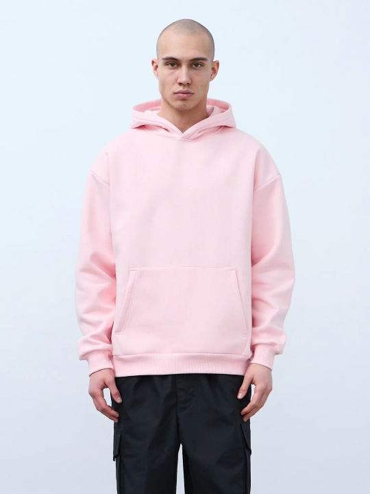 Худи оверсайз с начесом (розовый)