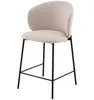 Полубарный стул Blaze 60 см, молочный велюр, черные ножки