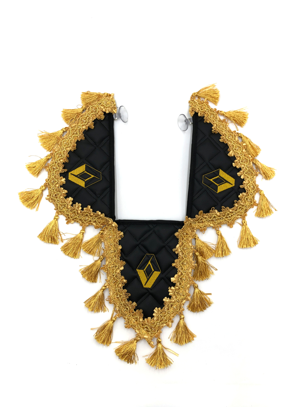 Вымпел тройной RENAULT (экокожа, черный с золотыми кисточками)