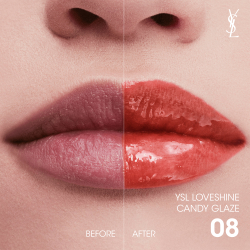 Yves Saint Laurent Loveshine Candy Glaze - Увлажняющий блеск для губ для женщин 8 Chilli Delight, 3 g
