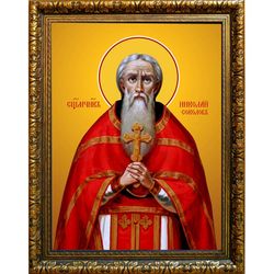 Николай Соколов священномученик пресвитер. Икона на холсте.