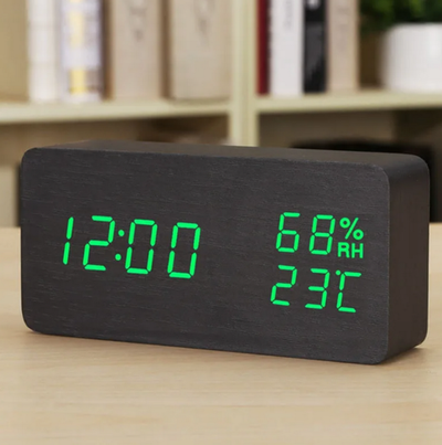 Часы VST-862S-4 Green (C/дата/деревянный корпус) USB