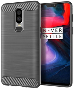 Чехол для OnePlus 6 цвет Gray (серый), серия Carbon от Caseport