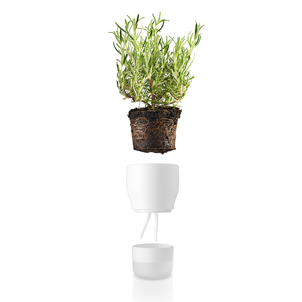 Горшок для растений с функцией самополива d11 см белый