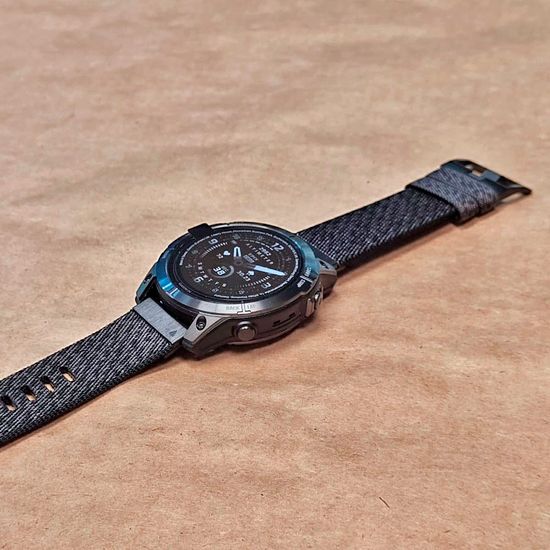 Ремешок нейлоновый 22 мм жакардовое плетение для Garmin MARQ / Epix / Fenix (47 мм) (Черный)