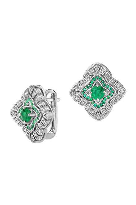 Серьги с бриллиантом  из белого золота JA-S-212947-1