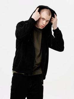 Зип Худи UNAFFECTED патч LOGO Черный