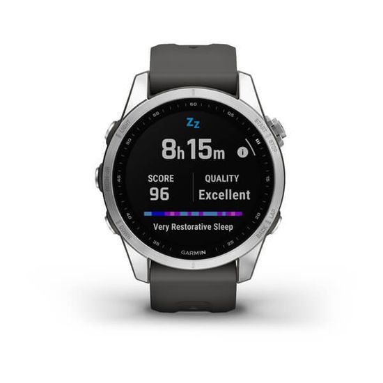 Часы Garmin Fenix 7S стальной, темносерый силикон 010-02539-01