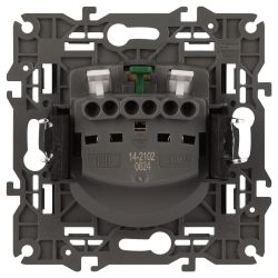 14-2102-05 ЭРА Розетка 2P+E Schuko со шторками, 16A-250В, IP20, Эра Elegance, антрацит