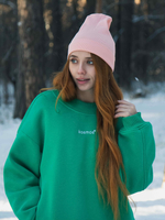 Свитшот женский оверсайз с начесом Зеленый