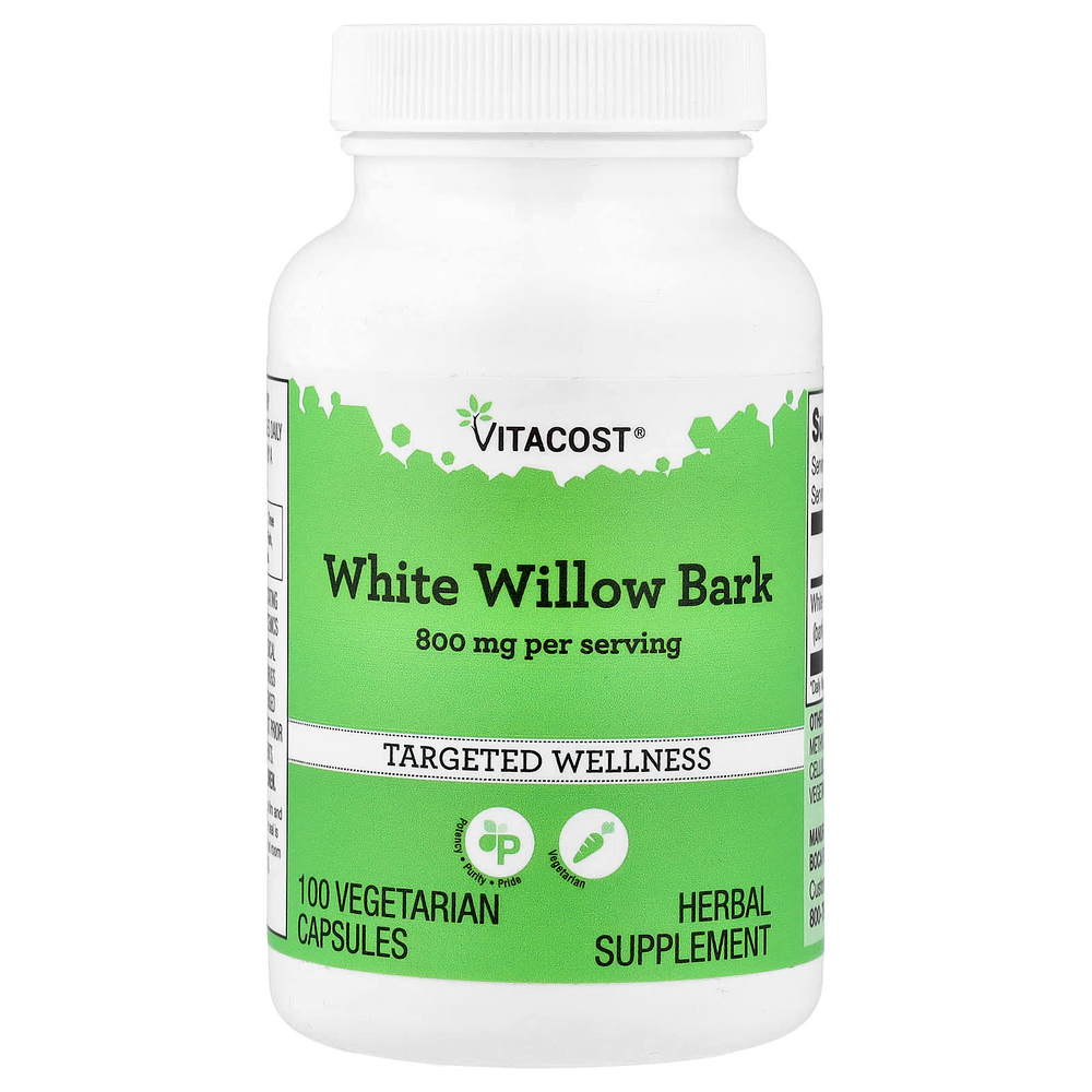 Vitacost, White Willow Bark, 100 Vegetarian Capsules (400 mg per Capsule)