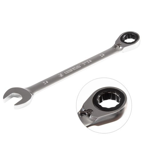 KING TONY (373A24M) Ключ трещоточный комбинированный с реверсом 24 мм