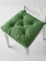 Сидушка 40х38х7 с имит.пуговиц, хлопок МАЛИНДА, зеленый, 604.813.22