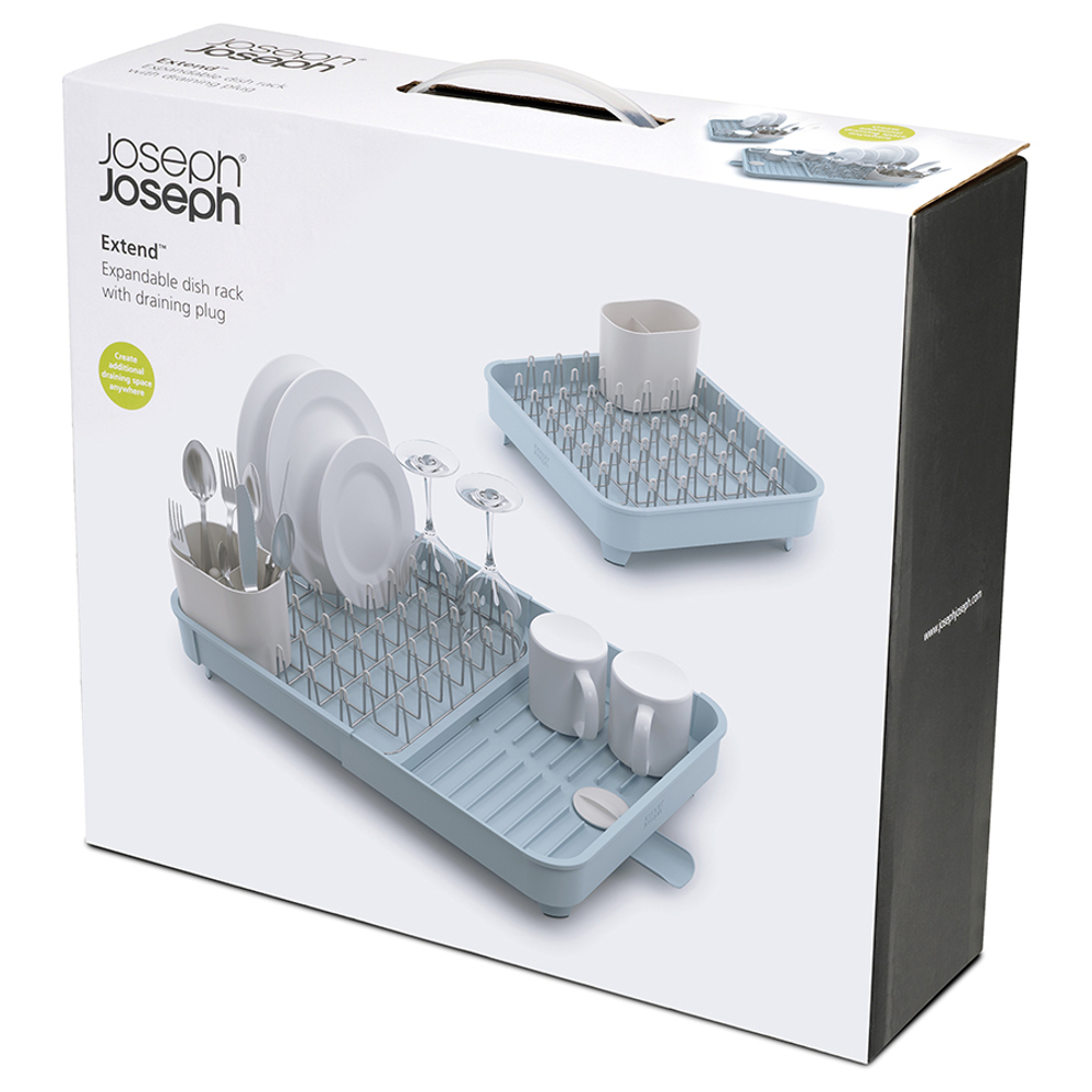 Сушилка для посуды раздвижная extend, голубая