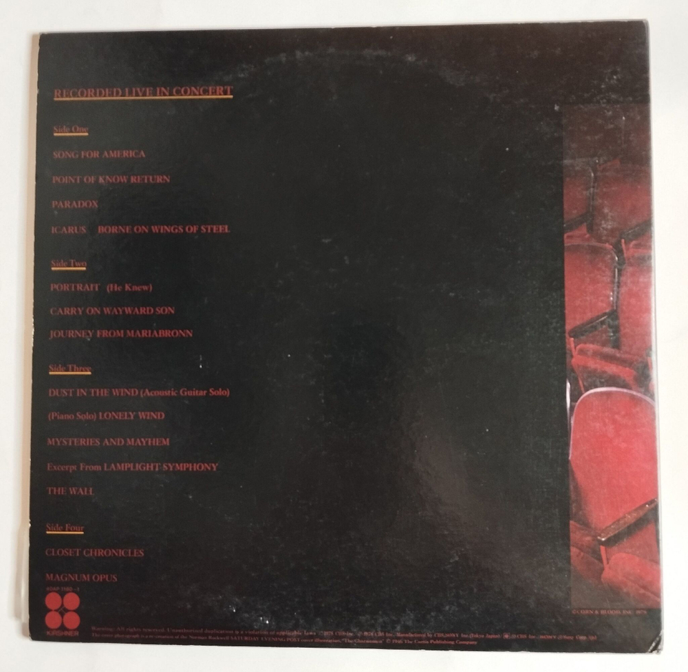 Винтажная виниловая пластинка LP Kansas Two For The Show (Japan 1978) (Obi)