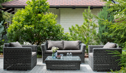 "Капучино Сингл" лаунж-зона из искусственного ротанга, цвет графит