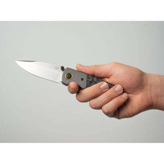 Складной нож Boker 01BO177 Gulo Pro Marble CF c клинком из стали D2, рукоять титан / карбон