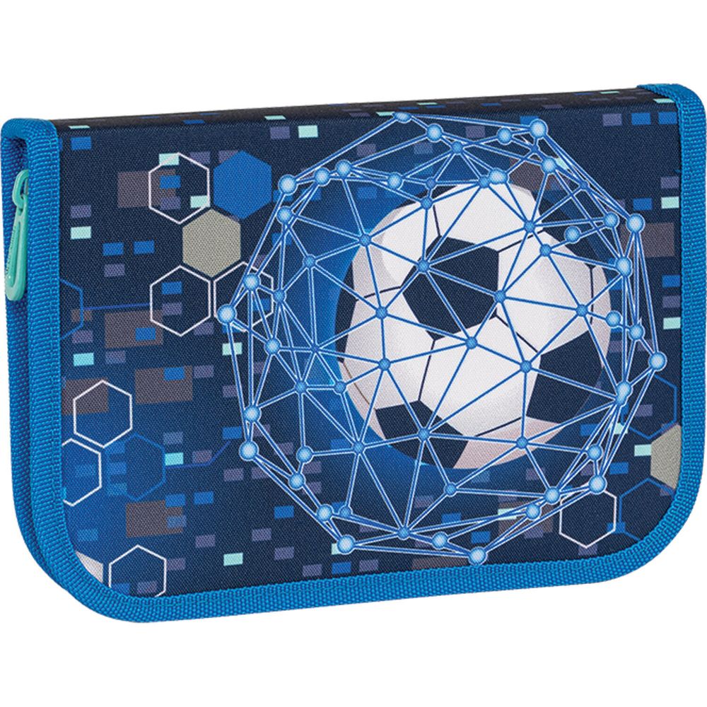 Пенал TIGER FAMILY с наполнением, 1 отделение, 16 предметов, "Cyber Football", 20х14х4 см, 270225