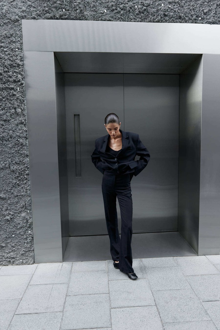 Брюки палаццо в полоску