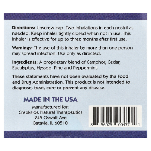 Creekside Natural Therapeutics, Нюхательные палочки для детей, 4 ингалятора
