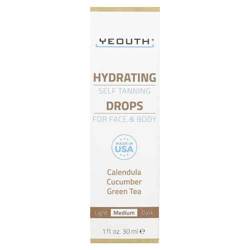 YEOUTH, увлажняющие капли для загара для лица и тела, средний, 30 мл (1 жидк. унция)
