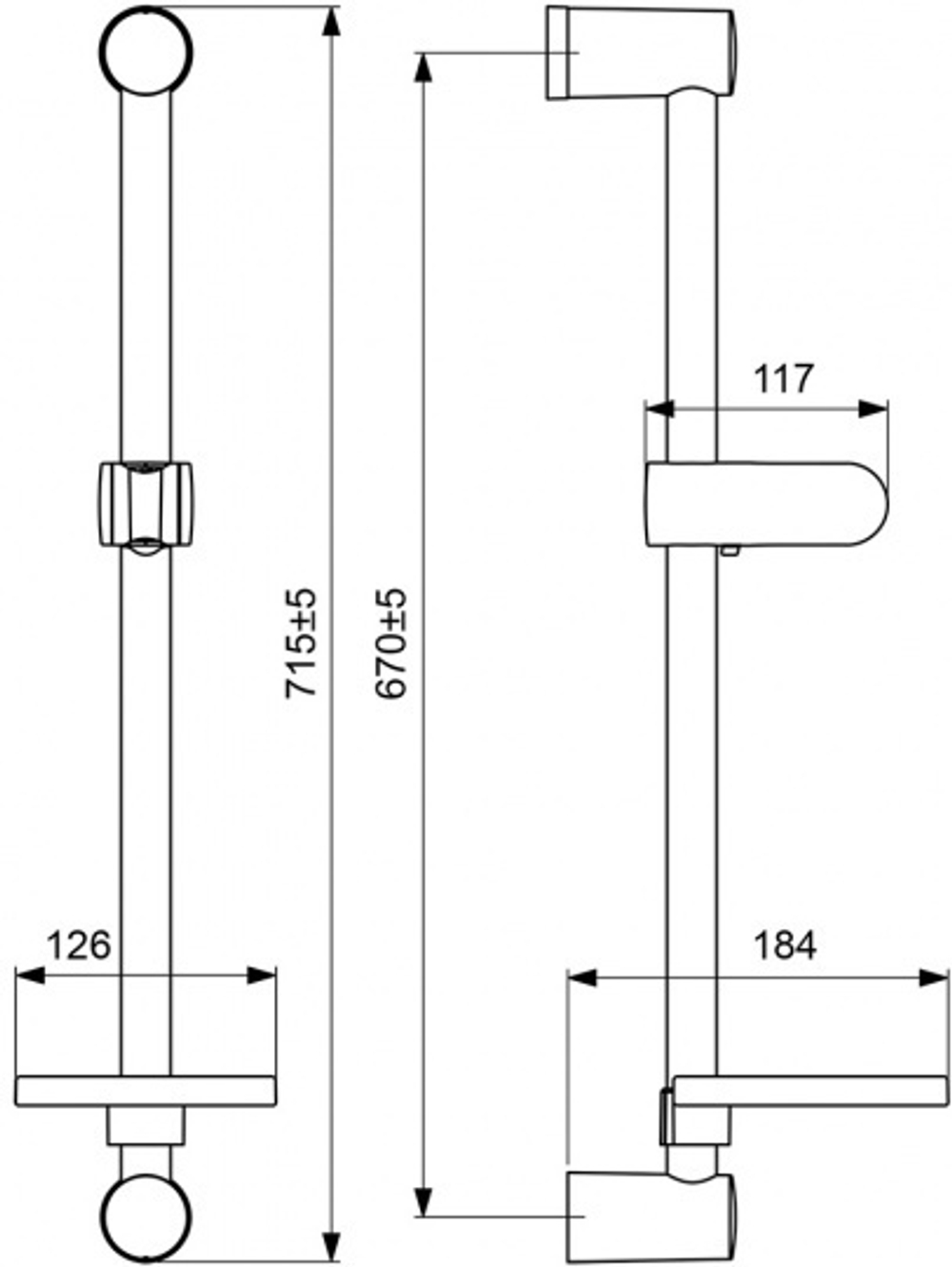 Штанга VIDIMA FRESH L D24 700 мм BA219AA