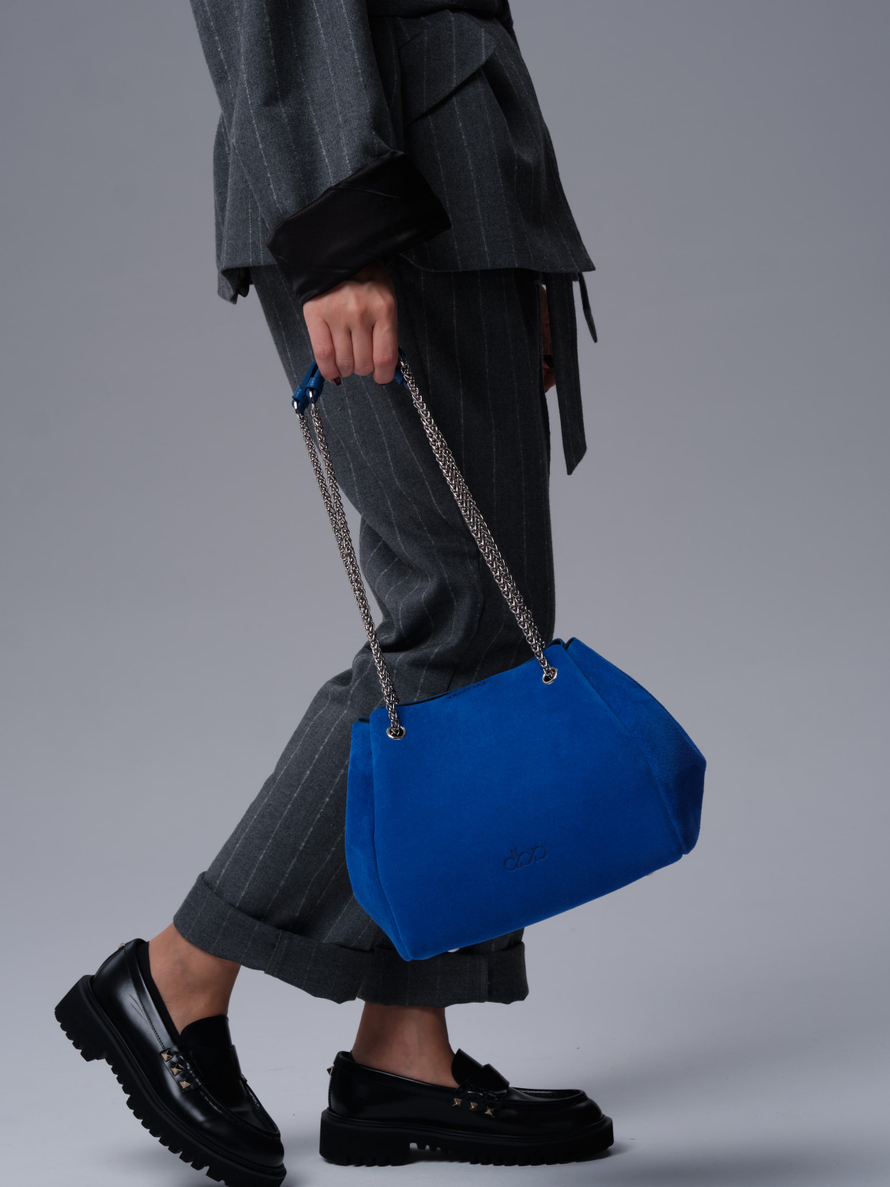Замшевая сумка DBR 31202 синий/велюр