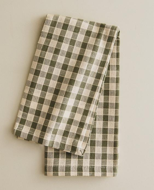 ZARA HOME НАБОР САЛФЕТОК В КЛЕТКУ (2 ШТ.), ЗЕЛЕНЫЙ