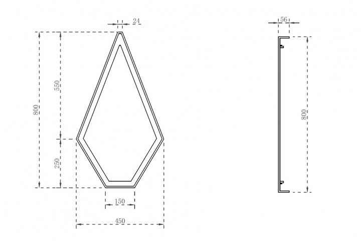 Зеркало для ванной ABBER Stein AS6611BR с подсветкой, коричневое