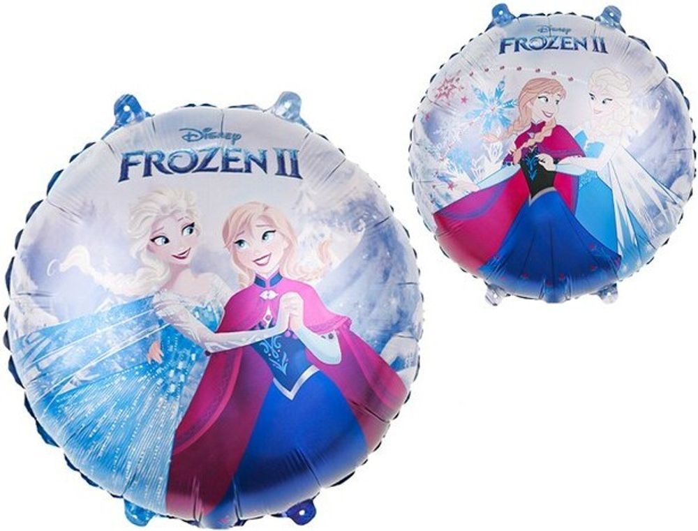 Шар (18''/46 см) Круг, Холодное сердце, Эльза и Анна, 1 шт.