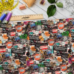 Ткань атлас митингующие лозунги