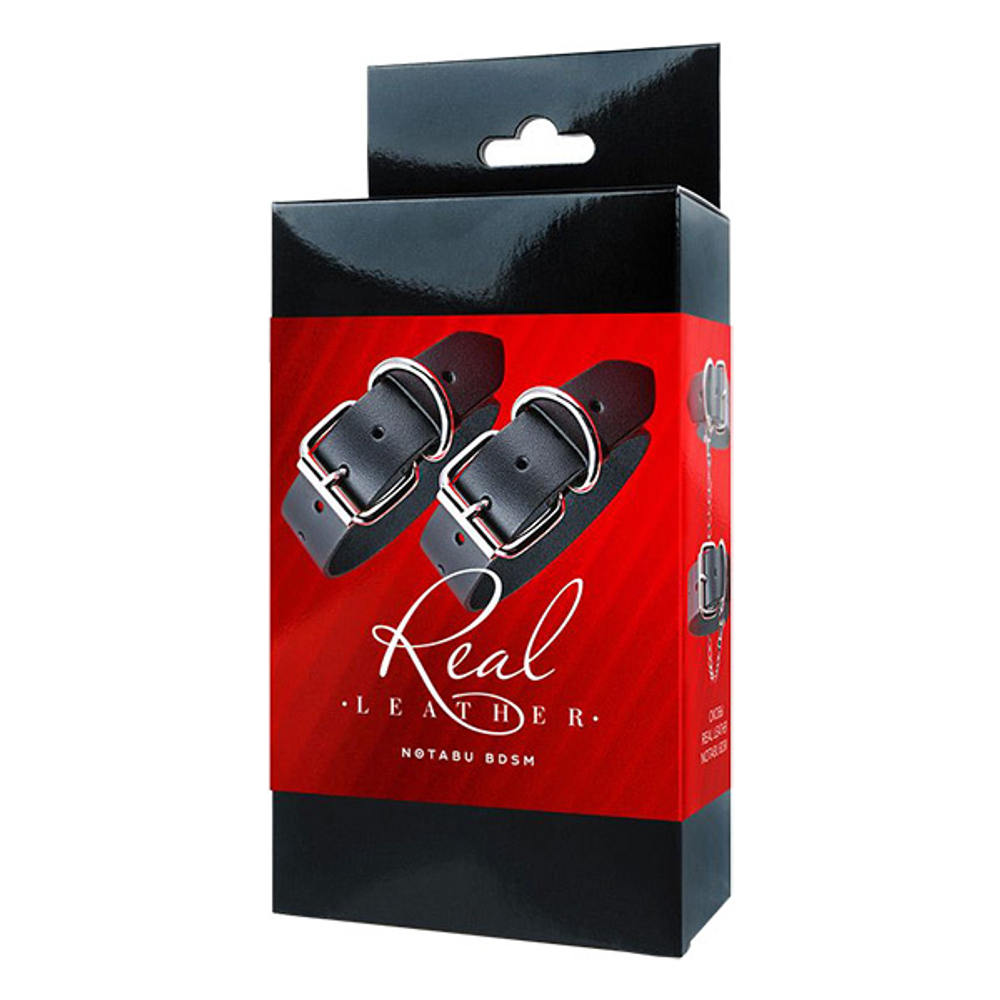 Черные кожаные оковы в минималистичном дизайне Bior Toys Notabu Real Leather NTB-80699