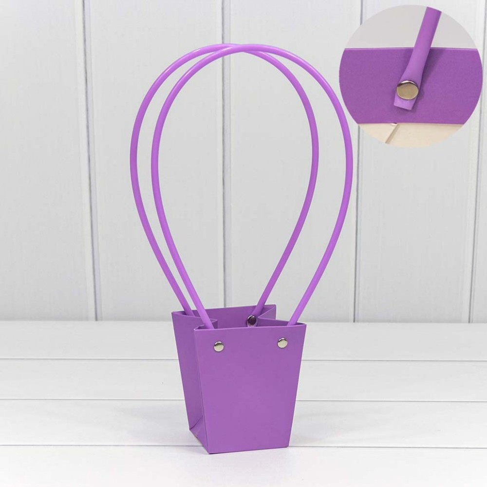 Пакет подарочный 10х9х6.5см Ваза для цветов (Фиолетовый)