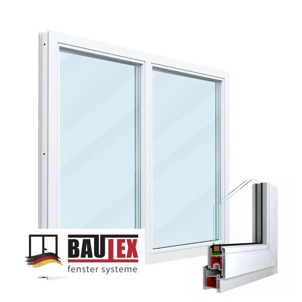 Пластиковое окно двухстворчатое 58 мм 3 камеры 2 стекла