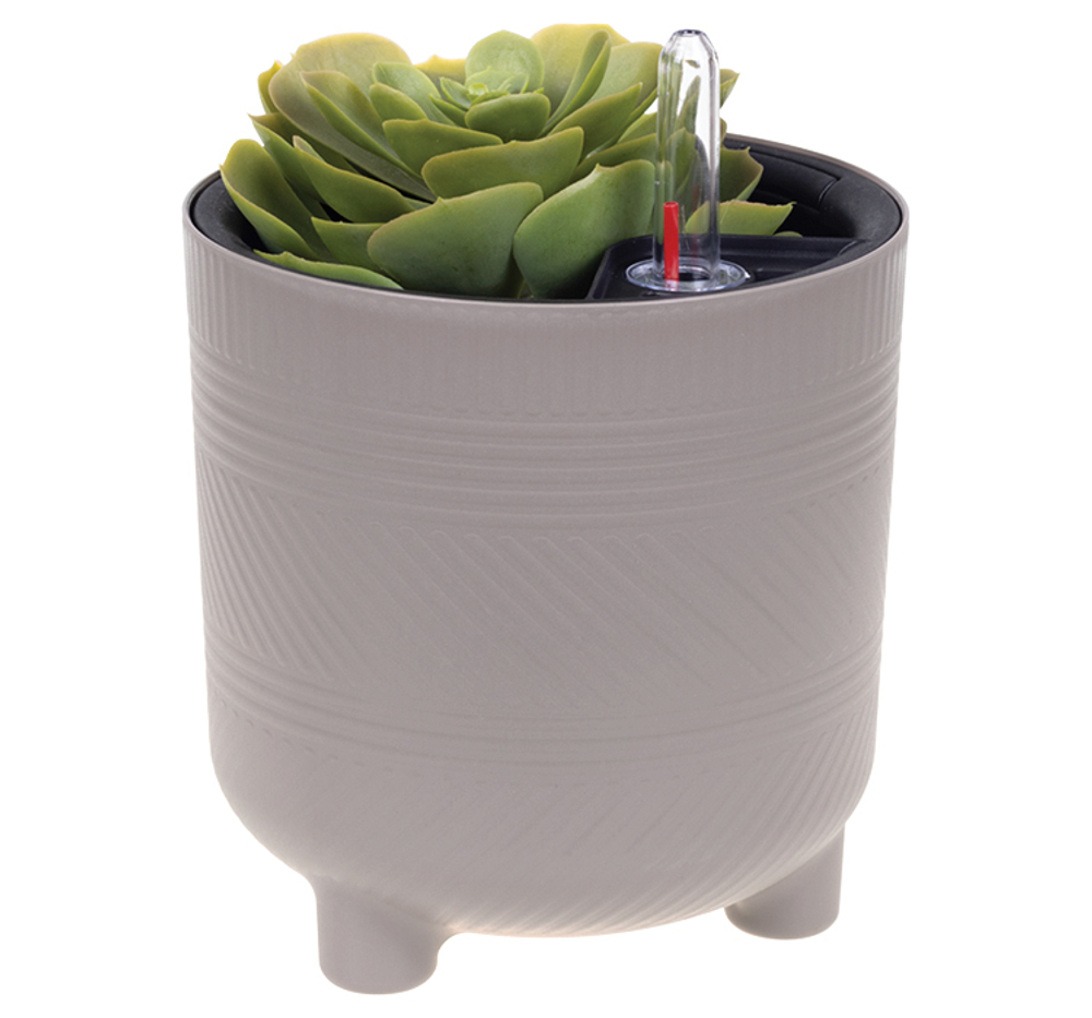 Кашпо ШЭНК 3,6л D180мм H=185мм вставка и автополив, с индикатором уровня воды, на ножках