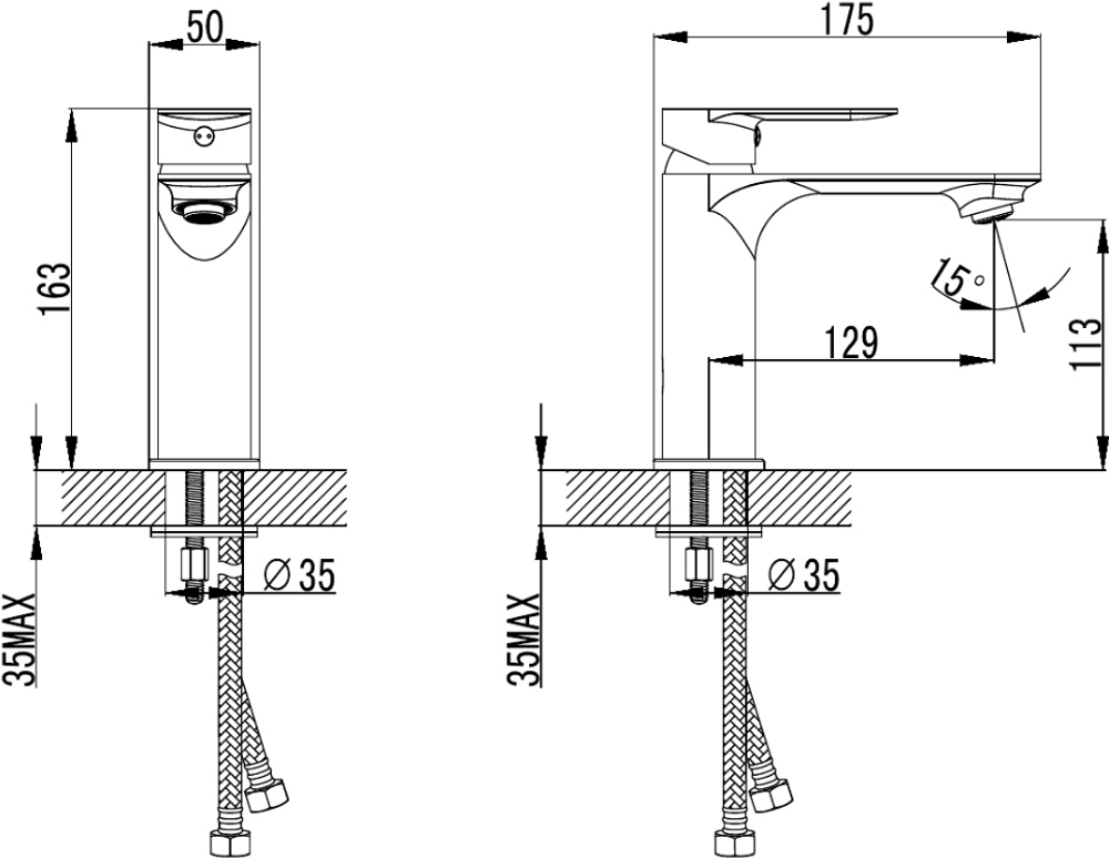 Смеситель для раковины STWORKI Вестфолл S08010BK матовый черный