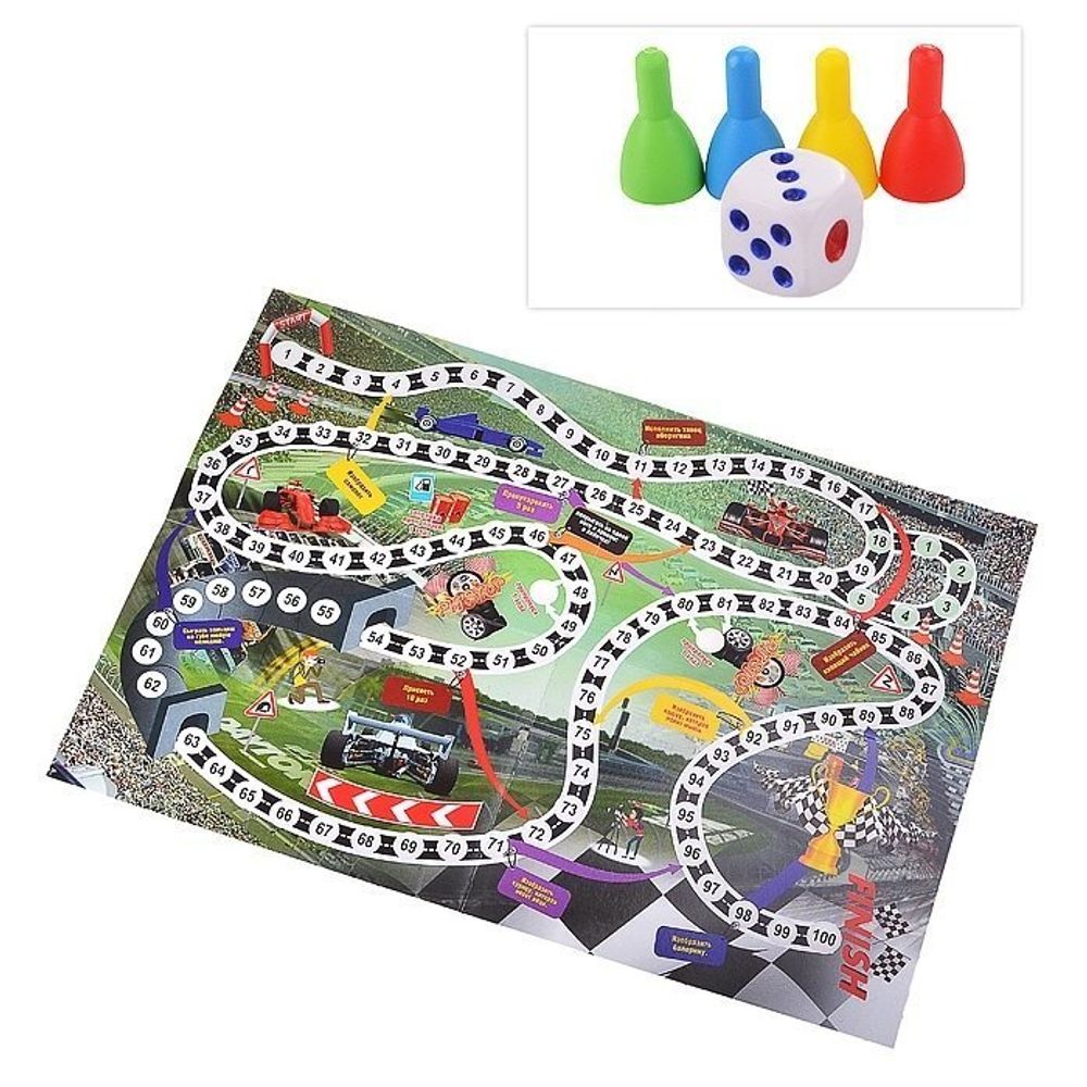 Игра-ходилка, Ракета "Авторалли", 4 +, размер игрового поля 420 х 300 мм, пакет с европодвесом