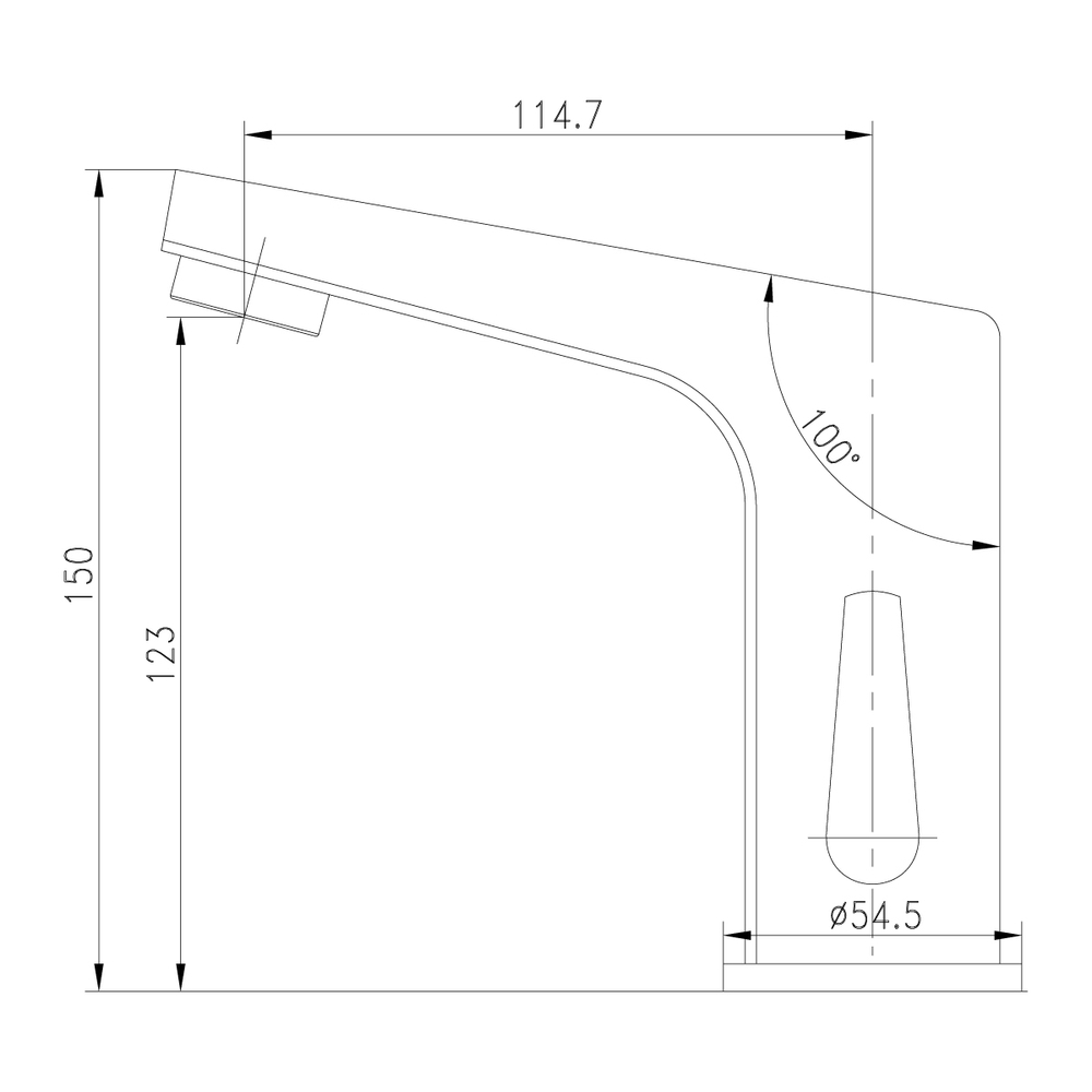LM4655CE Проджект Смеситель для умывальника,сенсорный,хром (к/к 10)
