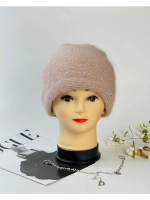 шапка зимняя вязаная ангора с пайетками