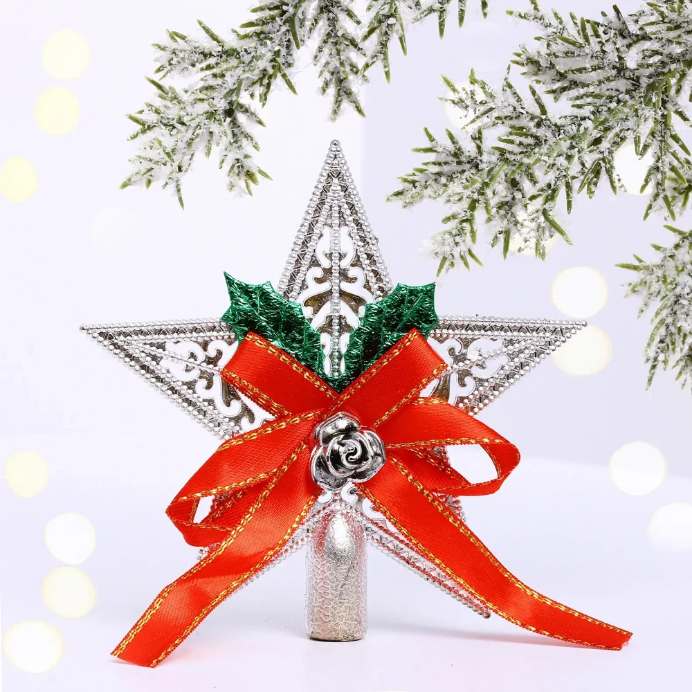 Верхушка на ёлку «Сияющая звезда» 10 см, серебро