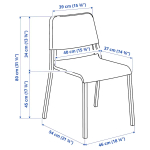 Набор 2 стула - IKEA TEODORES/ТЕОДОРЕС ИКЕА, 78х45х7 см, белый
