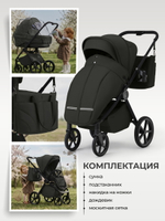 Коляска 4 в 1 Sweet Baby SBL Elegante Pro + автокресло Elegante Plus с базой i-Size ISOFIX DK780 Black