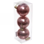 Новогодние шары 7 см (набор 3 шт) «Глянец», розовое золото